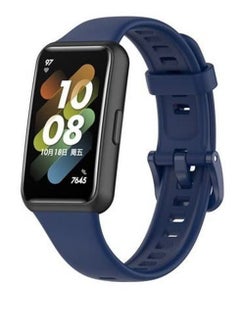 Generic Sport Watch Strap Compatible with Huawei Band 7 Bracelet Sweatproof Lightweight Silicone Wristband Replacement Band _Blue 