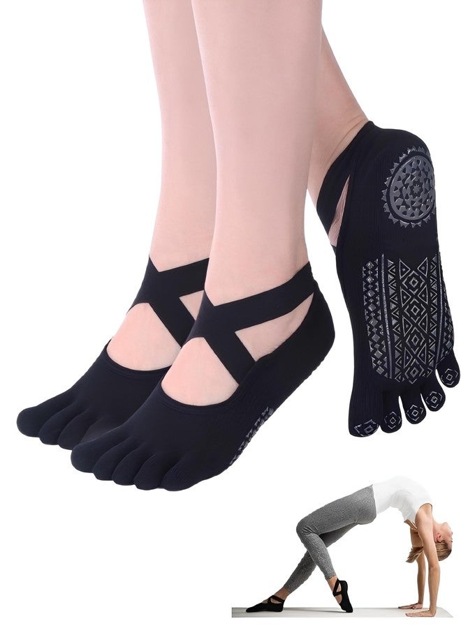 SWAMINE Yoga Socks & Colorful Yoga Socks for Women Non-Slip Grips & Straps, Ideal for Pilates, Pure Barre, Ballet, Dance, Barefoot Workout 1 pair(only) - Image 1