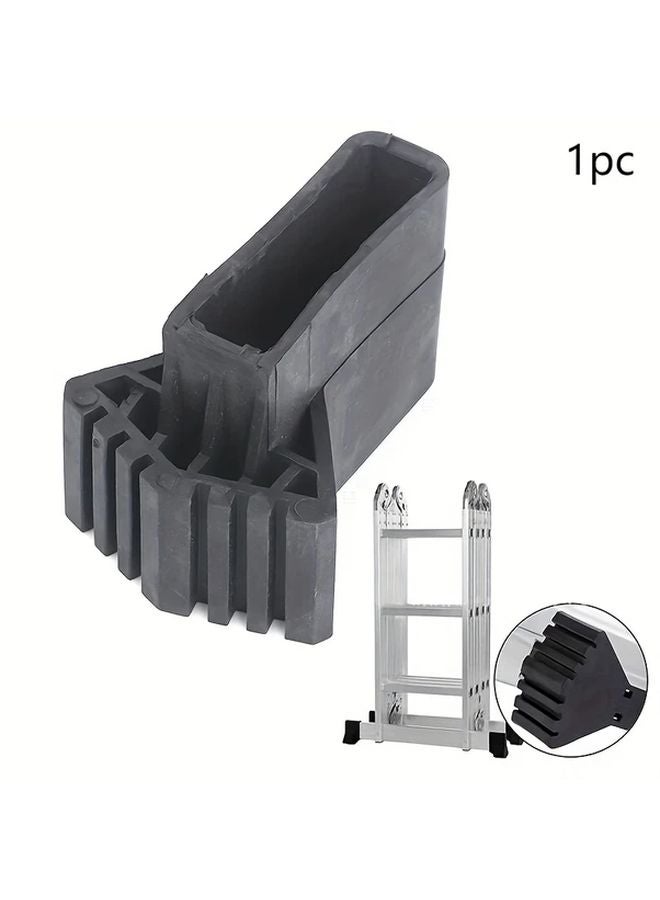 1pc Black Non Slip Telescopic Ladder Foot Covers Durable Rubber Pads For Stability - Image 1