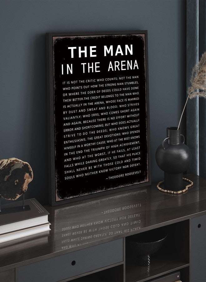 KUVIOKE Inspirational Framed Wall Art the man in the arena Motivational Quote Sayings Prints Encouraging Positive Office Home Ready to Hang 12x16in (Black Framed) - Image 5