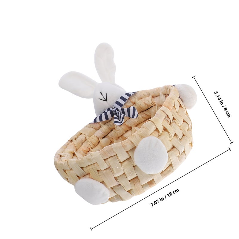 3Pcs Handmade Woven Baskets Decorative Storage Nesting Basket Container - Image 2