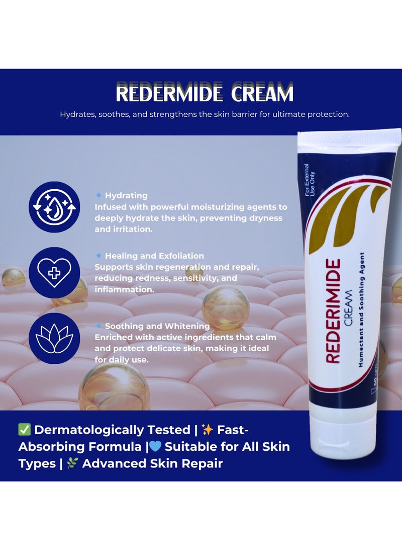 UBM Rederimide Cream 10% Urea - For Cracked Heels, Dry Knees, Strawberry Skin, Exfoliation, Toning & Excessive Dryness. - Image 3