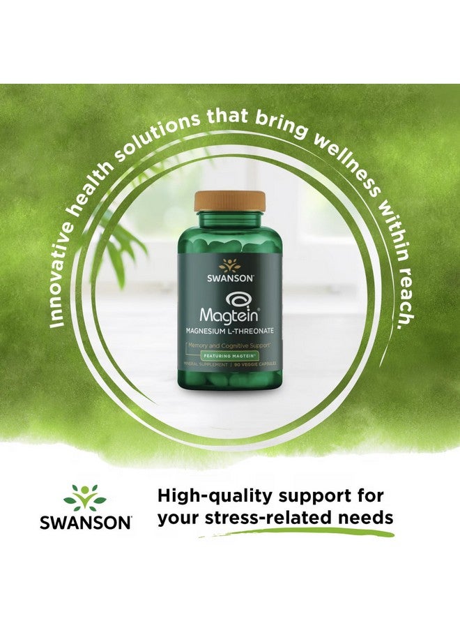 Swanson Magnesium L-Threonate - Mineral Supplement Promoting Nervous System Health - May Support Cognitive Health, Learning & Memory - (90 Veggie Capsules) (2 Pack) - Image 2