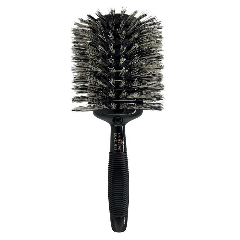 Phillips Brush Luxe Monster Vent 2 Professional Hair Brush 45 Diameter Barrel  Black  Rose Gold Vented Hairbrush with Nylon Reinforced Boar Hair Bristles Ergonomic Rubber Grip