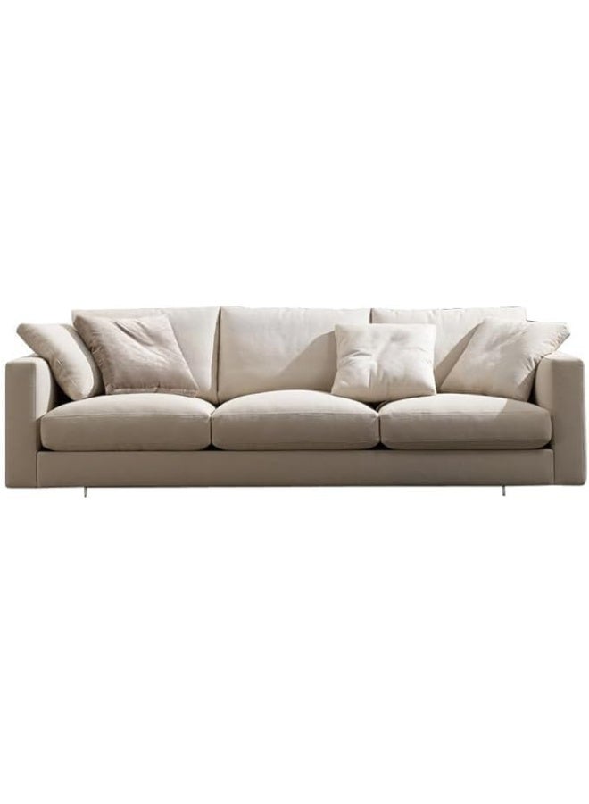 Poppins Home Poppins HOME modern couch simple sofa minimalist special down white sofa designs sofa set furniture living room (3seater+1) - Image 4