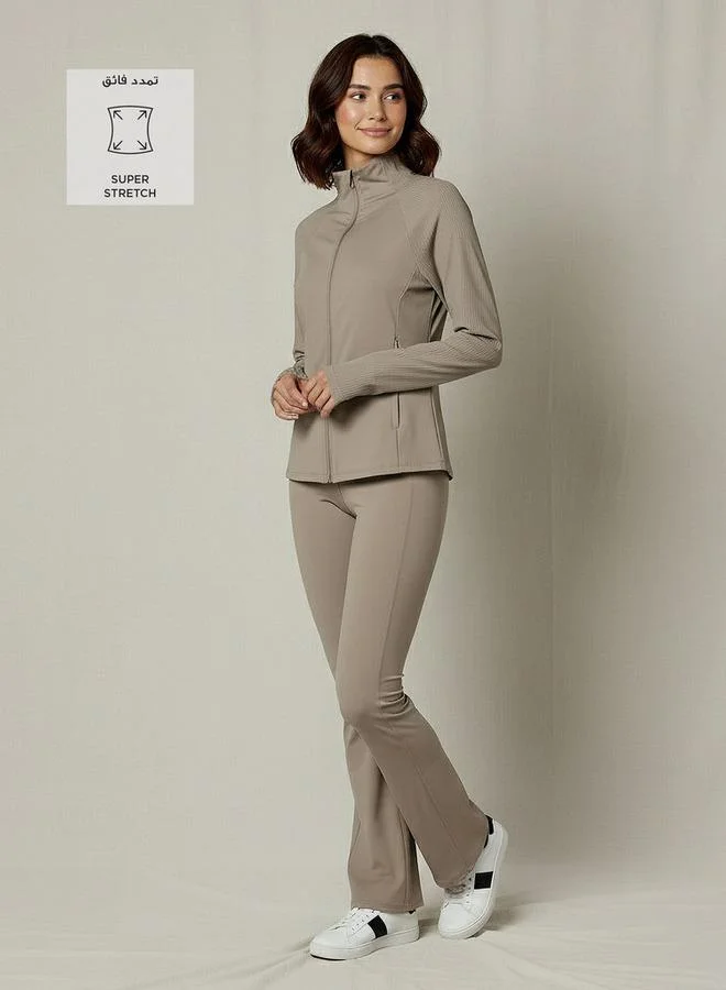 Splash Active Women Ribbed Cropped Jacket