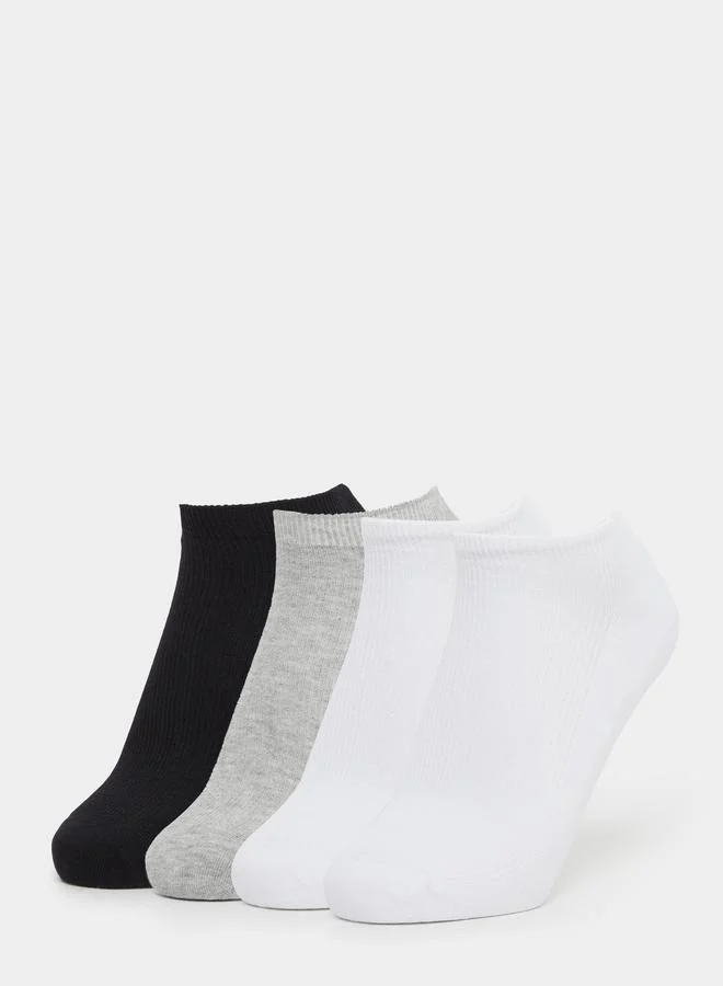 ستايلي Styli Pack of 4 - Plain Ribbed Socks