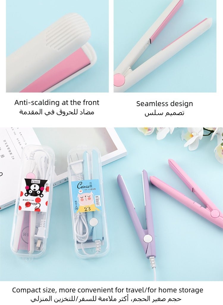 ONLYMAY Mini Hair Straighteners & Curler, Mini Ceramic Flat Irons for Short Hair/Fringe Curls/, Lightweight and Portable, Small Straighteners, World Tension for Travel  - Image 4