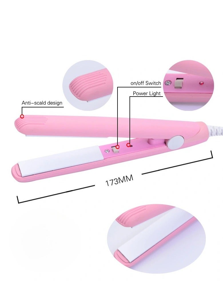 ONLYMAY Mini Hair Straighteners & Curler, Mini Ceramic Flat Irons for Short Hair/Fringe Curls/, Lightweight and Portable, Small Straighteners, World Tension for Travel  - Image 2
