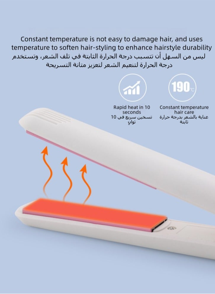 ONLYMAY Mini Hair Straighteners & Curler, Mini Ceramic Flat Irons for Short Hair/Fringe Curls/, Lightweight and Portable, Small Straighteners, World Tension for Travel  - Image 5