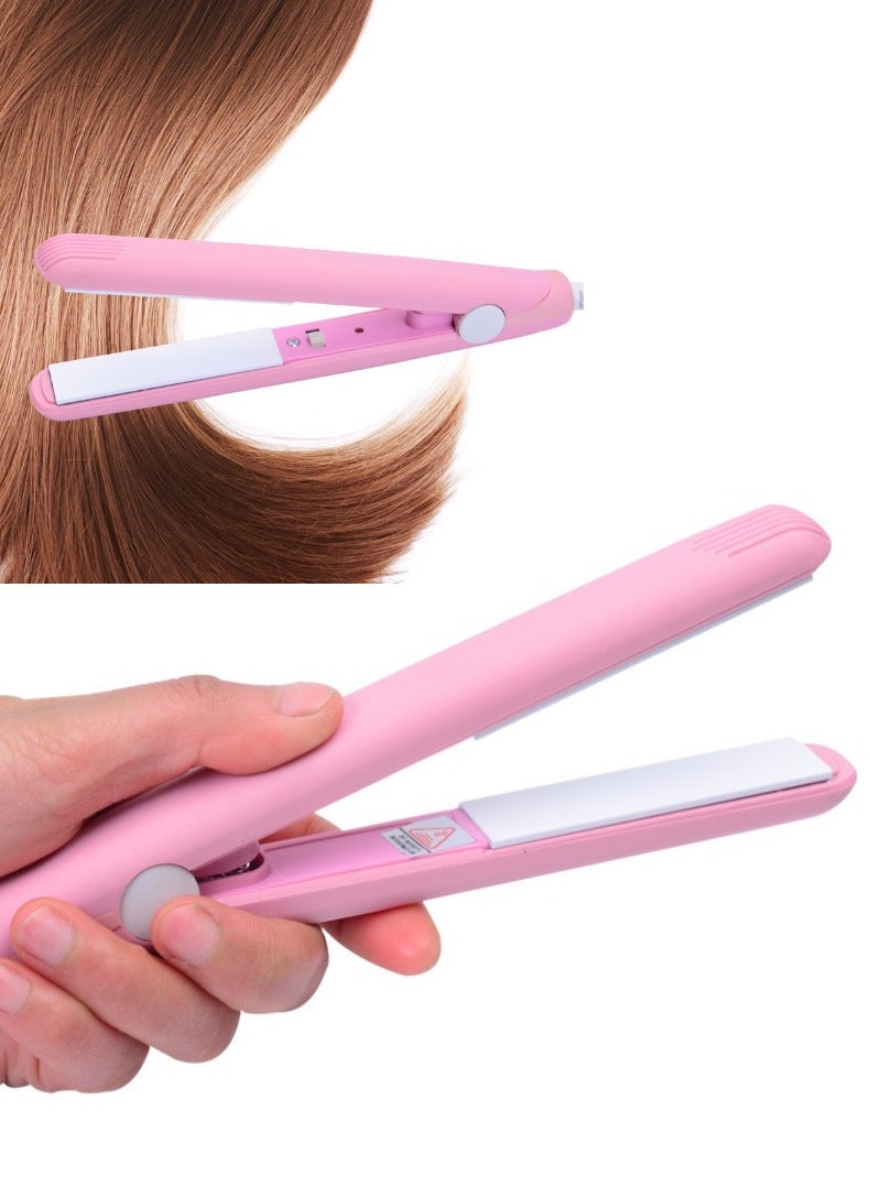 ONLYMAY Mini Hair Straighteners & Curler, Mini Ceramic Flat Irons for Short Hair/Fringe Curls/, Lightweight and Portable, Small Straighteners, World Tension for Travel  - Image 1