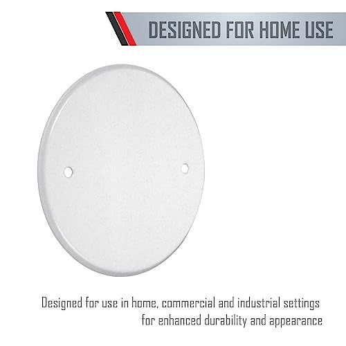 TayMac LPB3325 Flat Blank 5-Inch Round Standard Metallic Wallplate, White - Image 5
