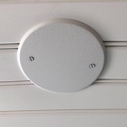 TayMac LPB3325 Flat Blank 5-Inch Round Standard Metallic Wallplate, White - Image 2