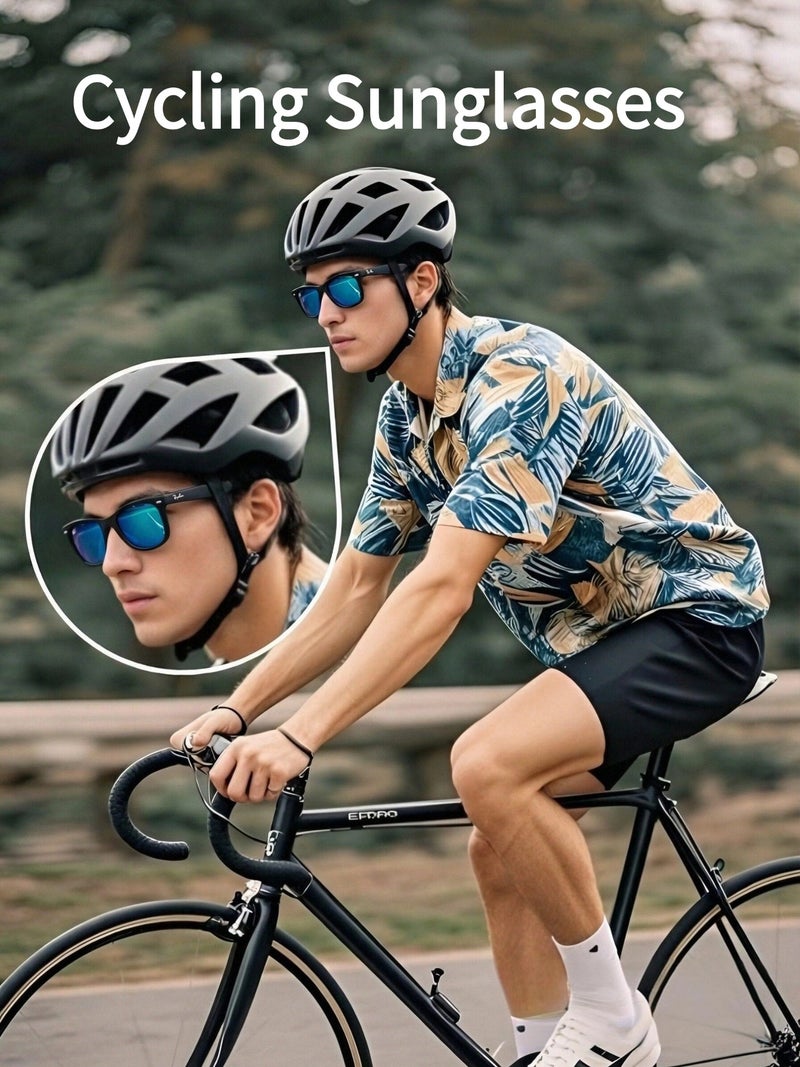 POLICE Men's Cycling Glasses High-end Sunglasses Black Frame with UV Lenses - Image 2