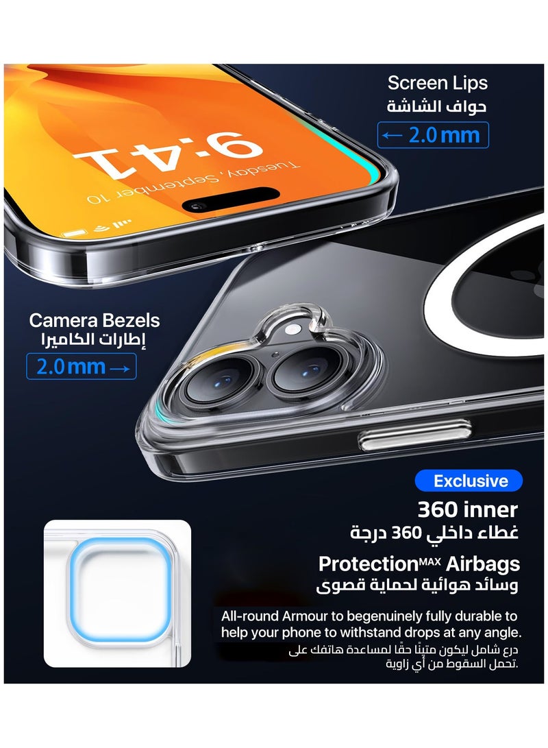 Eligo iPhone 16 Plus Magnetic Case, Compatible with MagSafe,【Anti-Yellowing】Crystal Clear Shockproof Protection Back Cover, Ultra Slim Strong Magnet Phone Shell Case for Apple 16 Plus (2024)  - Image 5