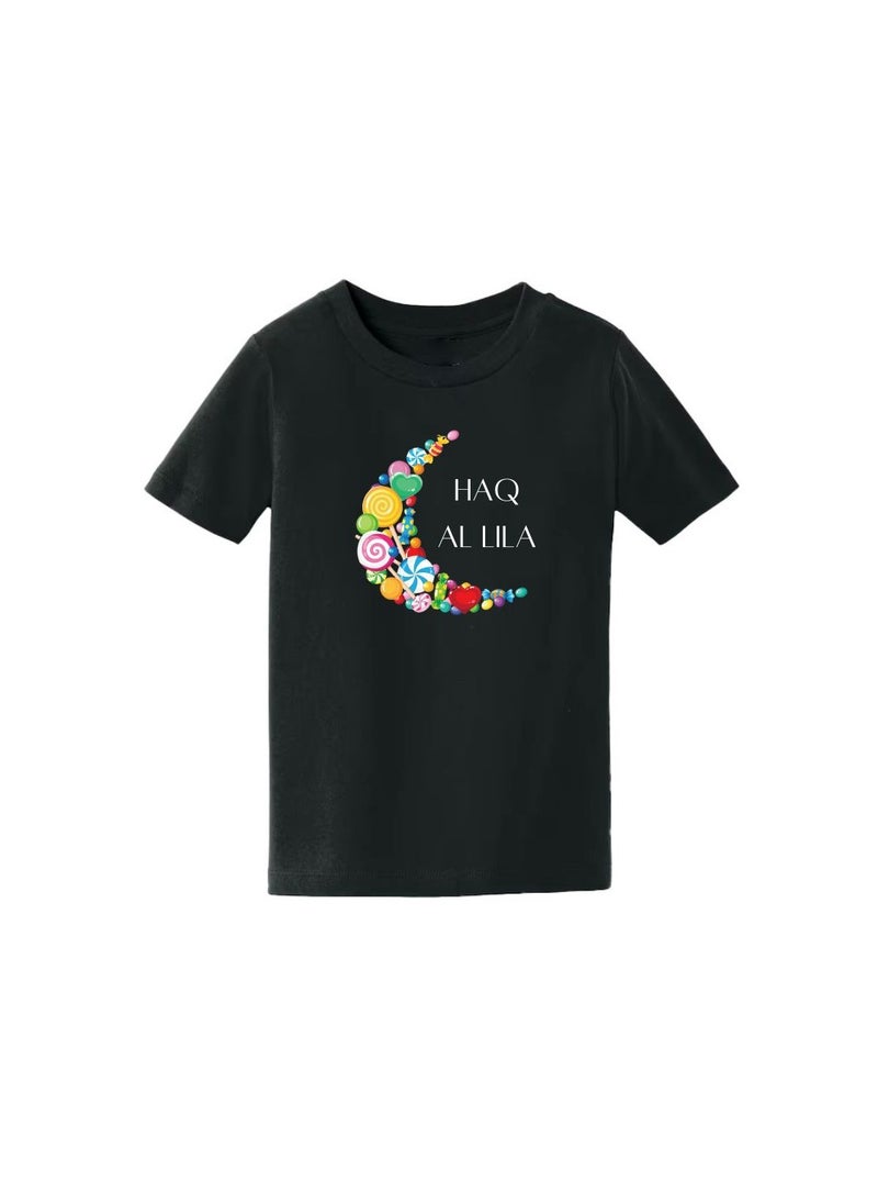 PRINTSHOP4ME Haq Al Laila Kids Unisex Tshirt-Round Neck Tshirt For Boys And Girls|Cotton Fabric Tshirt|Ramadan Festival Tshirt|Half Sleeve Tshirt  - Image 3
