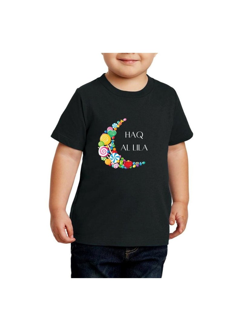 PRINTSHOP4ME Haq Al Laila Kids Unisex Tshirt-Round Neck Tshirt For Boys And Girls|Cotton Fabric Tshirt|Ramadan Festival Tshirt|Half Sleeve Tshirt  - Image 1