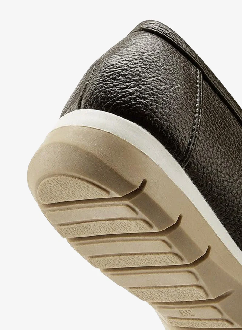 Flora Bella By Shoexpress OLIVE Flora Bella Textured Loafers With Metal Accent for Women | Best Price UAE