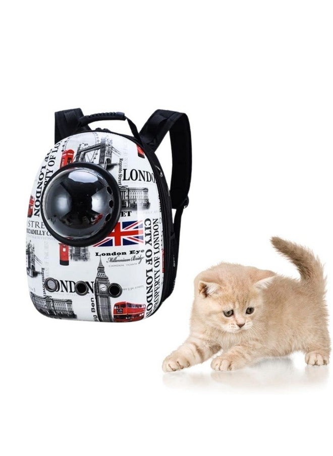 Sage Square Cat London Print Printed Space, Astronaut Bag Cat Space Pet Backpack Out Portable Travel Backpack For Travel, Hiking, Designed With Breathable Space, Ventilated  - Image 1