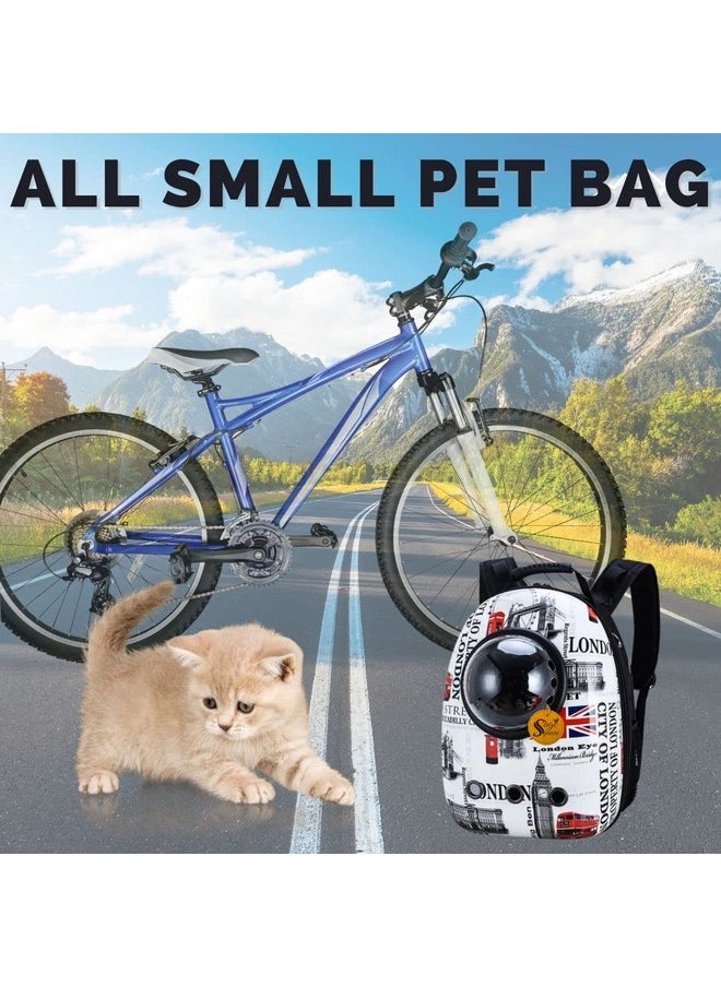 Sage Square Cat London Print Printed Space, Astronaut Bag Cat Space Pet Backpack Out Portable Travel Backpack For Travel, Hiking, Designed With Breathable Space, Ventilated  - Image 3