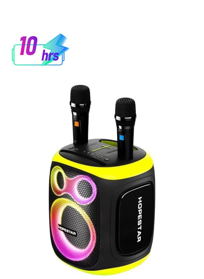 HOPESTAR Party 130 Portable Bluetooth Speaker with 120W Powerful Audio, 80W Bass Horn, Dual Wireless Microphones, IPX5 Waterproof, 22000mAh Battery, 10-Hour Playback – Perfect for Outdoor Parties, Karaoke, and Events - Image 1