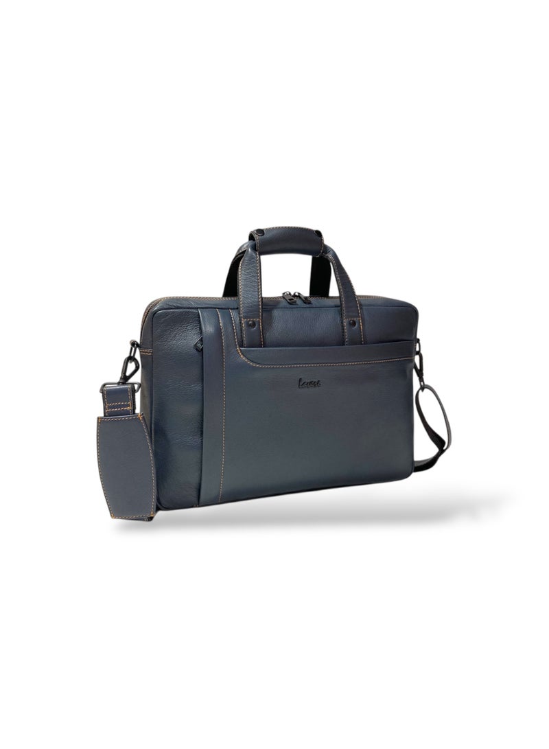 LAVERI LEATHER LAVERI Laptop Bag for Men - Leather Messenger Bag for Office - Fits up to 15 Inch Laptop - Shoulder Bag with Multiple Compartments - Executive Leather Bag for Work/Travel/Casual - 2866 - Image 1