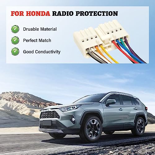 RED WOLF موصل توصيل سلكي عكسي للسيارة RED WOLF متوافق مع هوندا أكورد سيفيك CRV 1989-1998، أكورا إنتغرا ليجند 1986-1999 استبدال سلك راديو المصنع 16 دبوس - Image 4
