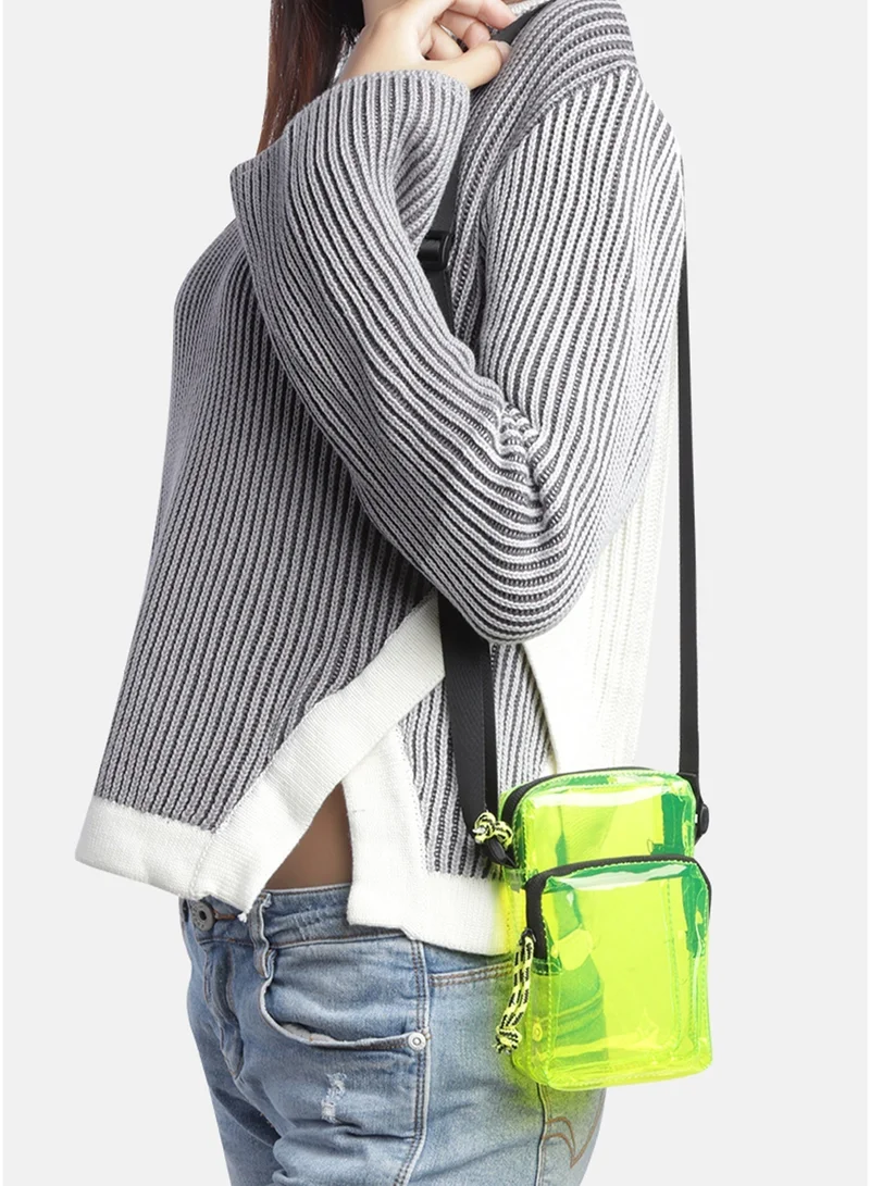London Rag  Clear bag with two compartments in Lime for Women | Best Price UAE