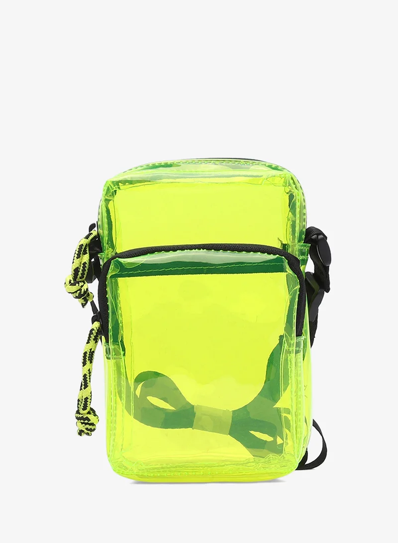 Clear bag with two compartments in Lime