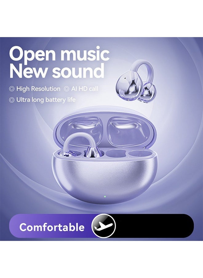 هافن إم 91 كلاب على سماعات الأذن اللاسلكية، سماعات أذن بلوتوث مع ترجمة، عمر بطارية طويل و ارتداء طويل الأمد، اتصال حر من التشتت، USB-C حالة شحن، متوافقة مع أندرويد وآيفون الهواتف الذكية -أرجواني - Image 2