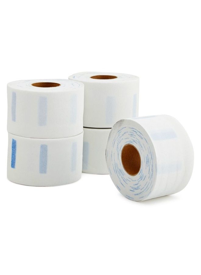 Juvale 500 Pack Disposable Barber Neck Strips for Hair Cutting, Salon, Barbershop Supplies (White, 2.4 x 11 In, 5 Rolls) - Image 1