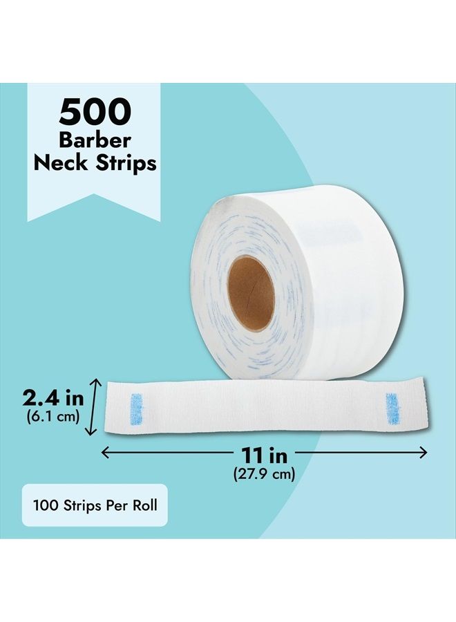 Juvale 500 Pack Disposable Barber Neck Strips for Hair Cutting, Salon, Barbershop Supplies (White, 2.4 x 11 In, 5 Rolls) - Image 5