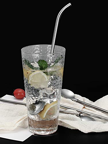 Sunwinc 50Pcs Reusable Metal Spoon Straws in Bulk For Wholesale,8.5'' Stainless Steel Drinking Straws Spoon Yerba Mate Bombilla Straws for Cocktail,Iced Coffee,Milkshake,Smoothies (Silver-50Pack) - Image 4