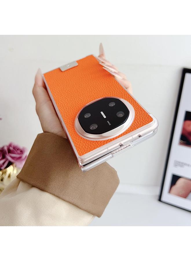 اس-توب جراب لهاتف Huawei Mate X3 / X5 بحافة شفافة وملمس الليتشي - Image 3