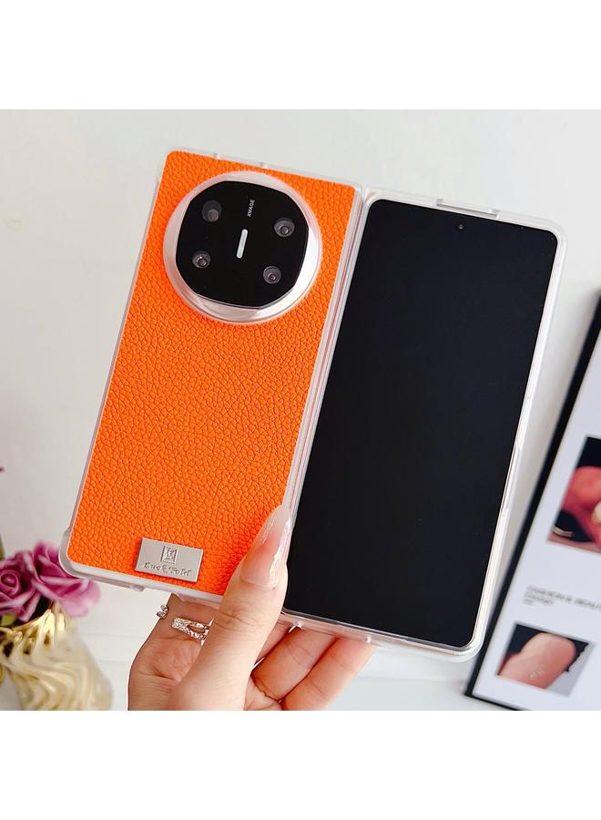 اس-توب جراب لهاتف Huawei Mate X3 / X5 بحافة شفافة وملمس الليتشي - Image 2