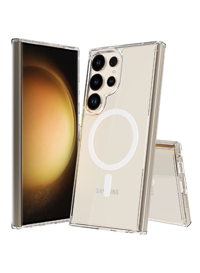 GRABIT Clear Case for Samsung Galaxy S25 Ultra 5G 2025, Magnetic Cover Compatible with MagSafe, Hard Back Slim Shockproof Bumper, Support Wireless Charging - Image 2