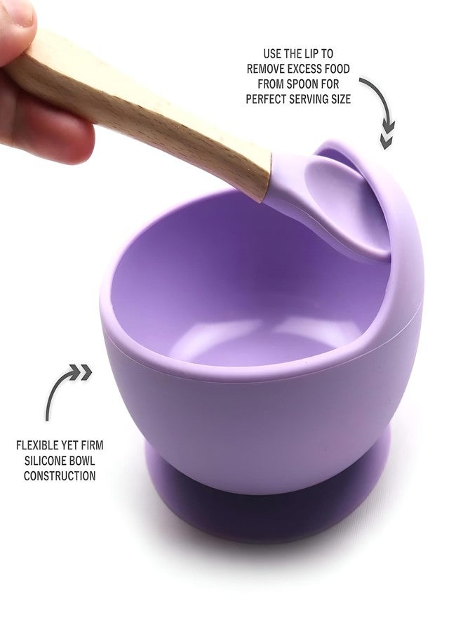 yomith Baby Bowls with Spoon, Suction Stay Put Silicone Food Bowl for Babies Kids Toddlers Infants, Food Grade BPA-Free Safe Soft Silicone (Purple) - Image 4