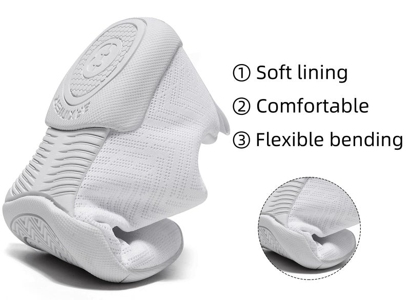 BAXINIER Girls White Cheerleading Shoes Breathable Youth Cheer Competition Sneakers Athletic Training Dance Tennis Walking Shoes - White 12 Little Kid - Image 3