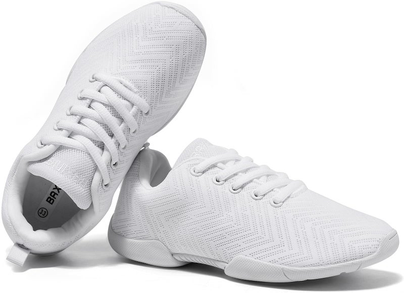 BAXINIER Girls White Cheerleading Shoes Breathable Youth Cheer Competition Sneakers Athletic Training Dance Tennis Walking Shoes - White 12 Little Kid - Image 5