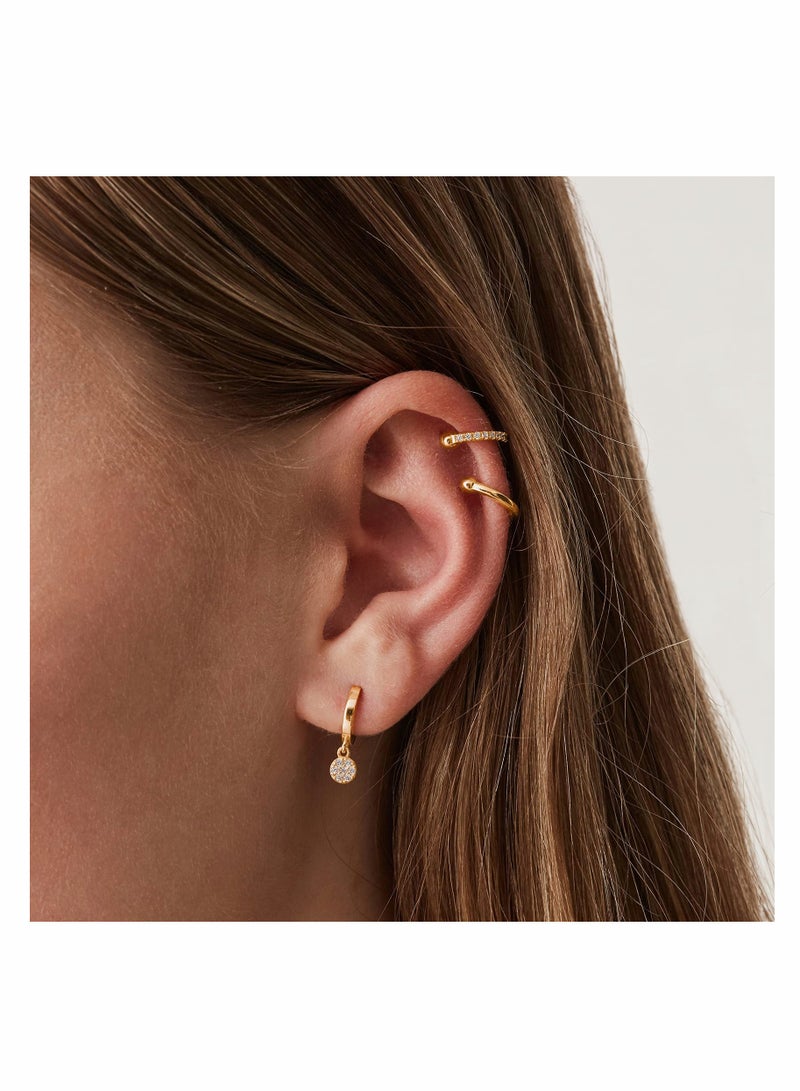 KASTWAVE Ear Pods Clip 925 Sterling Silver Cubic Zirconia Sparkling Round Huggie Ear Cuff Earrings for Women Non Pierced Ear Pods Clip on Earrings - Image 3