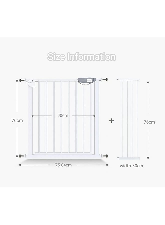 UREVO Auto Close Safety Baby Gate, Extra Wide Child Gate 75-84cm + 10/20/30cm Extension Kit Maximum Suitable For 144cm, Baby Gates for Stairs & Doorways, Easy Install (75-144cm wide) - Image 2
