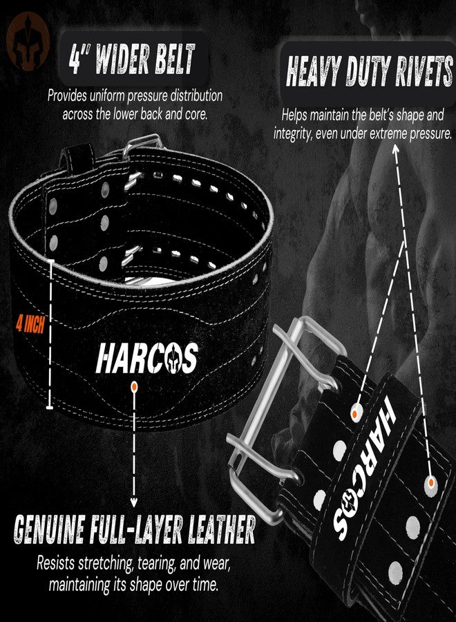 Harcos Genuine Leather Premium 8 mm Thick Weightlifting Belt for Serious Functional Fitness, Weightlifting, and Olympic Lifting Athletes - Lifting Support for Men and Women - Deadlift Training Belt- 4 inch Wide- 4 Leather Layers (Black (8 mm), XL) - Image 5
