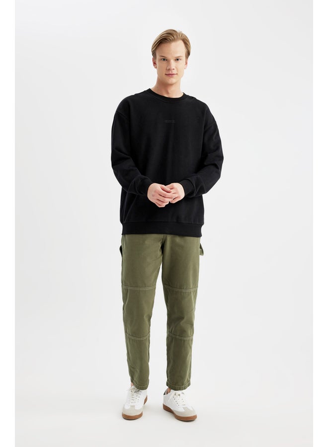 DeFacto Man Boxy Fit Crew Neck Long Sleeve Knitted Sweat Shirt  - Image 5
