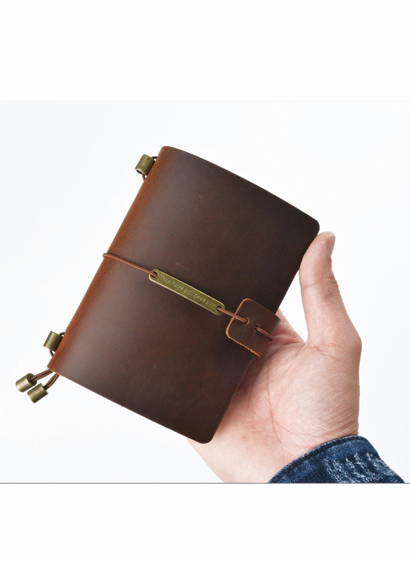 Leather Cover Refillable Travellers Journal Notebook Diary with Inserts and Pockets for Men Women Business Premium Gift Passport Size - Image 4