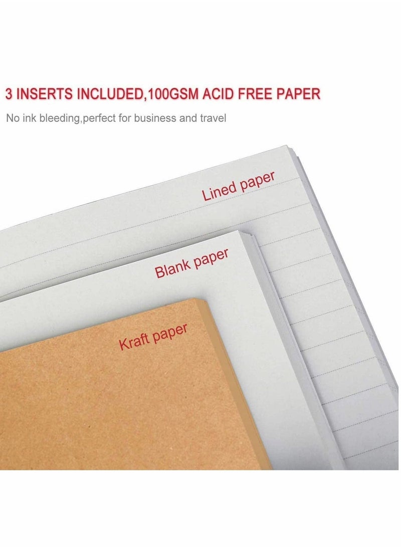 Leather Cover Refillable Travellers Journal Notebook Diary with Inserts and Pockets for Men Women Business Premium Gift Passport Size - Image 3