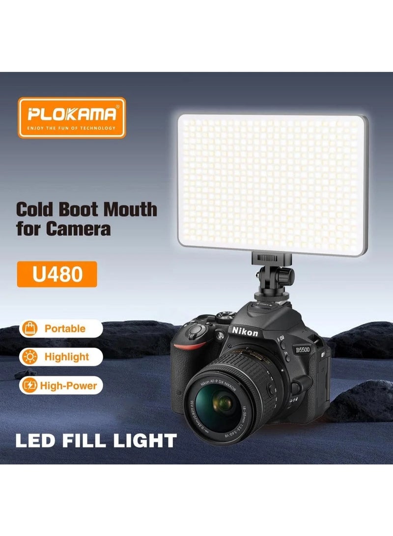 PLOKAMA U480 Pro RGB LED Video Light, 20W Photography Fill Light with Adjustable Brightness & Color Temperature, Full RGB Spectrum, CRI 95+ Dimmable Panel Light for Studio, YouTube, TikTok, Portrait, Streaming - Image 2