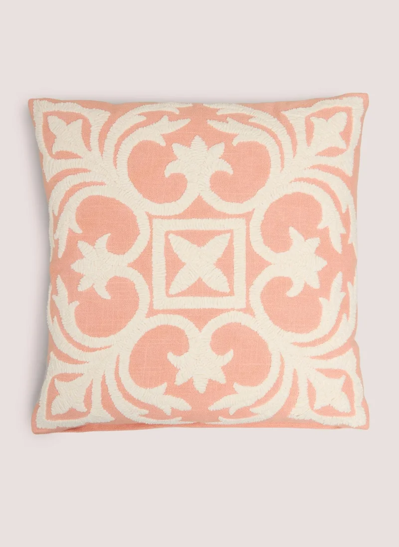 Matalan Coral Ornate Embroidery Cushion