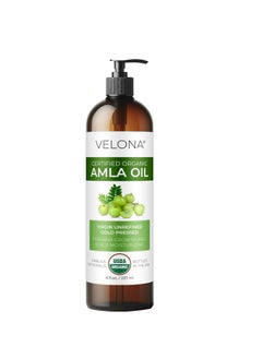 velona velona Amla Oil USDA Certified Organic - 8 oz | 100% Pure and Natural Carrier Oil | Extra Virgin, Unrefined, Cold Pressed | Hair Growth, Body, Face & Skin Care | Use Today - Enjoy Results…  - Image 1