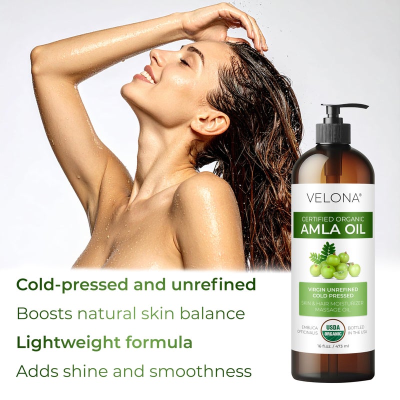 velona Amla Oil USDA Certified Organic - 8 Fl Oz | 100% Pure and Natural Carrier Oil | Extra Virgin, Unrefined, Cold Pressed - Image 5