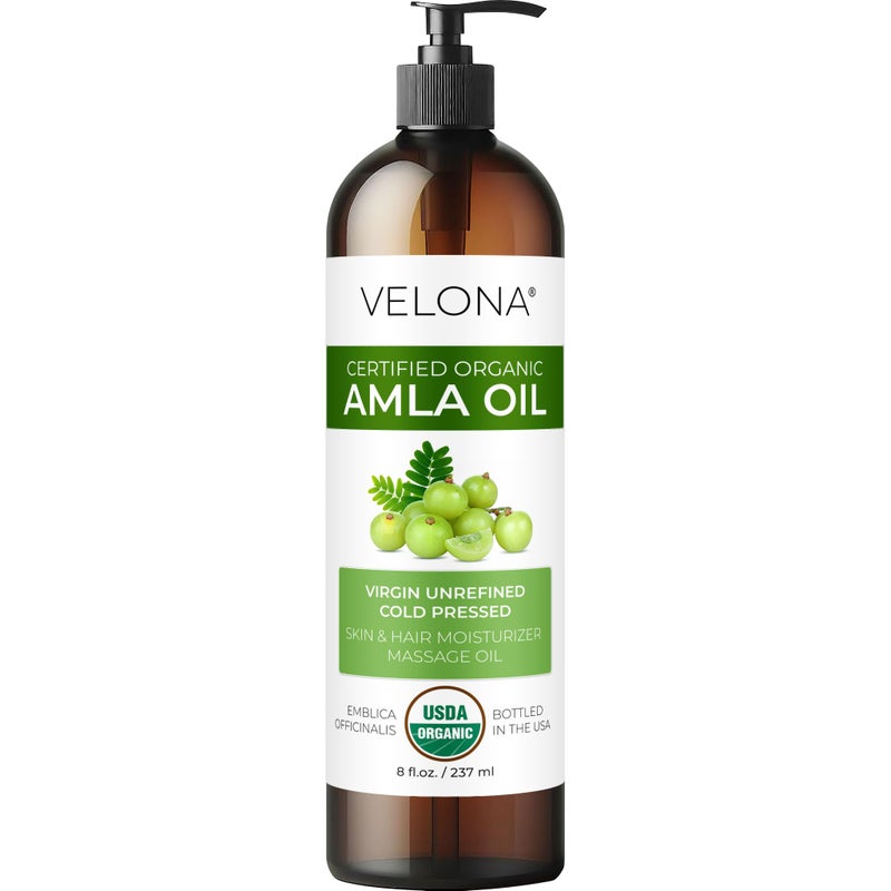 velona Amla Oil USDA Certified Organic - 8 Fl Oz | 100% Pure and Natural Carrier Oil | Extra Virgin, Unrefined, Cold Pressed - Image 1
